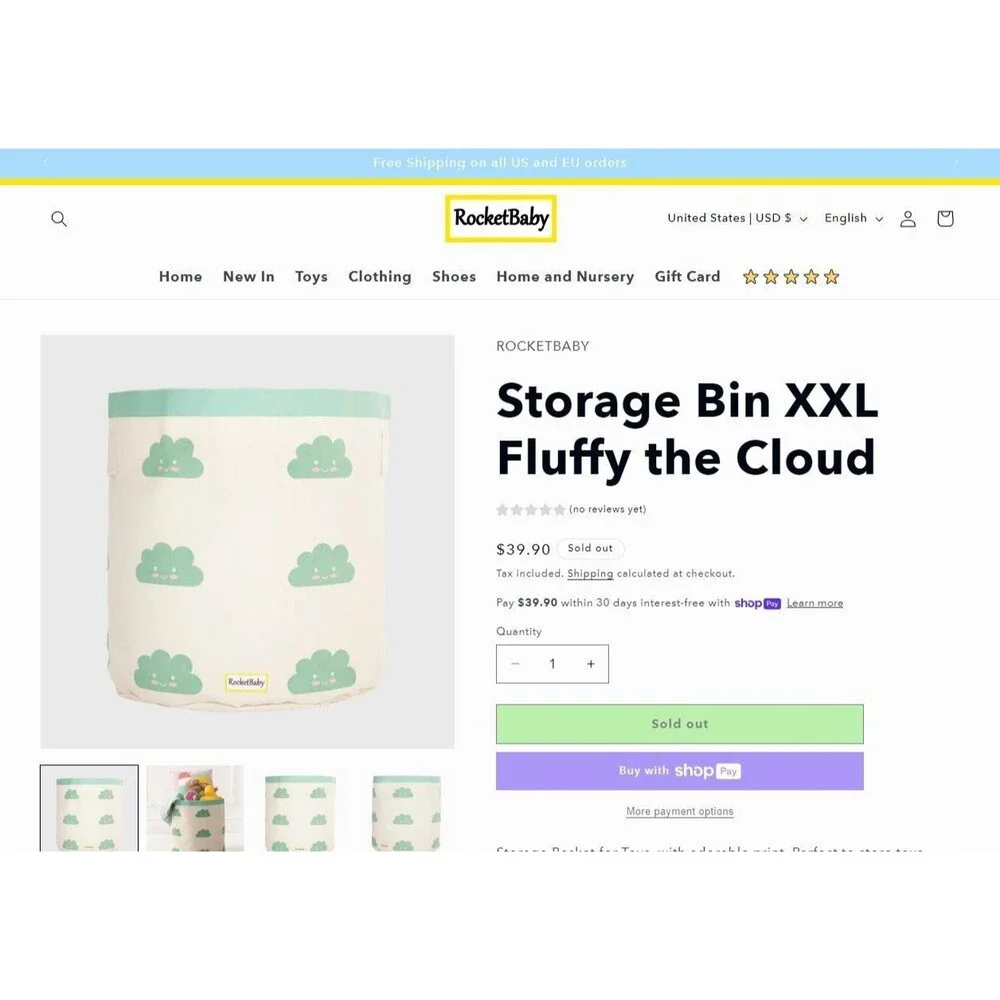 ROCKETBABY Storage Bin XXL Fluffy the Cloud